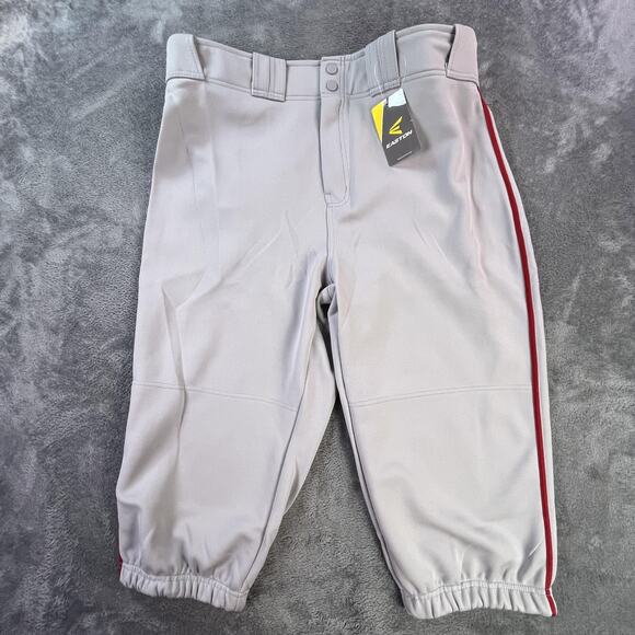 Easton Baseball Pants Mens XXL Adult 40-41 Gray Red Pro+ Knicker Piped A187105G - Picture 1 of 9